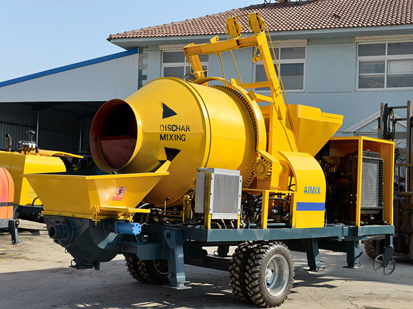 concrete mixer with pump