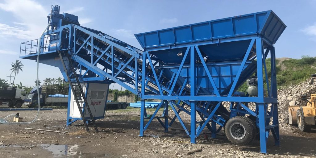 mobile concrete mixing plant